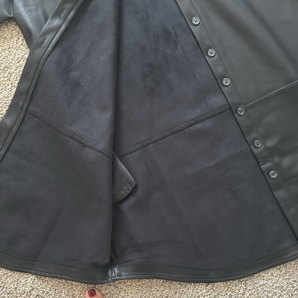 Eloquii  BLACK Faux Leather Shirt Dress  SZ- 18 - Picture 5 of 7